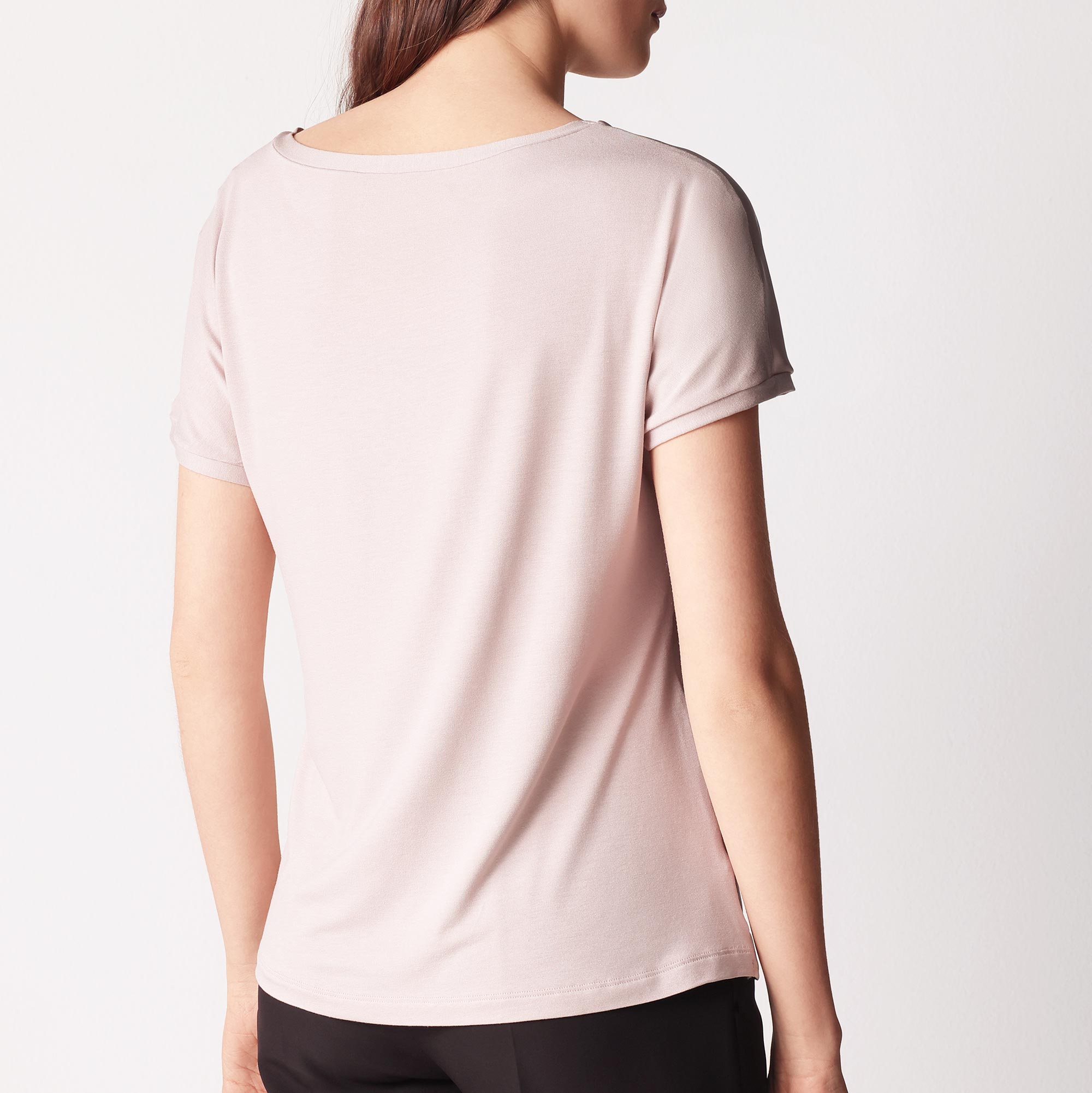 Maglia Girocollo Manica Corta Donna Cotonella Cipria ADD41_00141_2