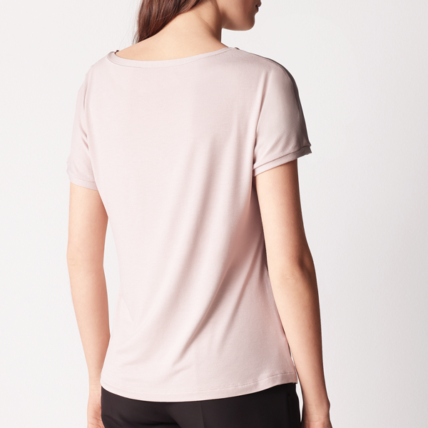 Maglia Girocollo Manica Corta Donna Cotonella Cipria ADD41_00141_2