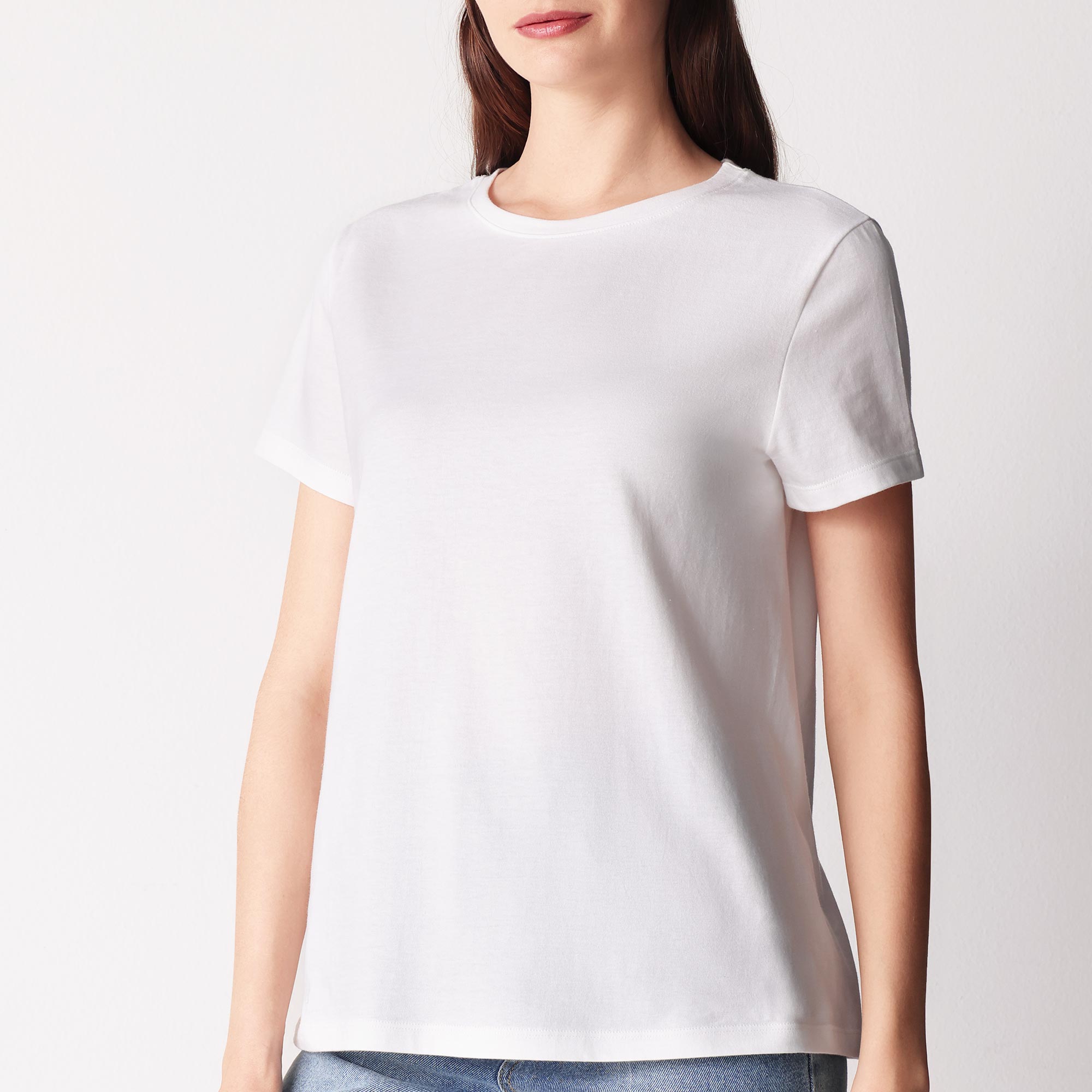 Maglia Girocollo Manica Corta Donna Cotonella Bianco ADD50_00001