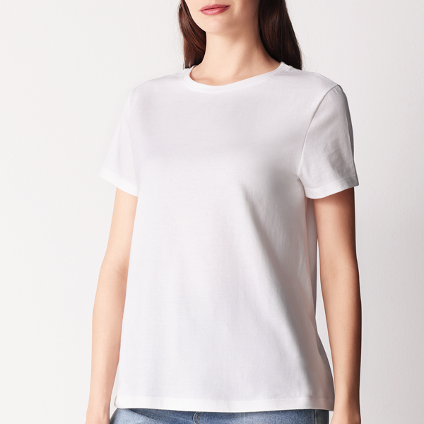 Maglia Girocollo Manica Corta Donna Cotonella Bianco ADD50_00001