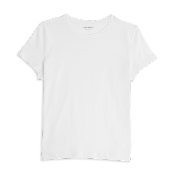 Maglia Girocollo Manica Corta Donna Cotonella Bianco ADD50_00001_3