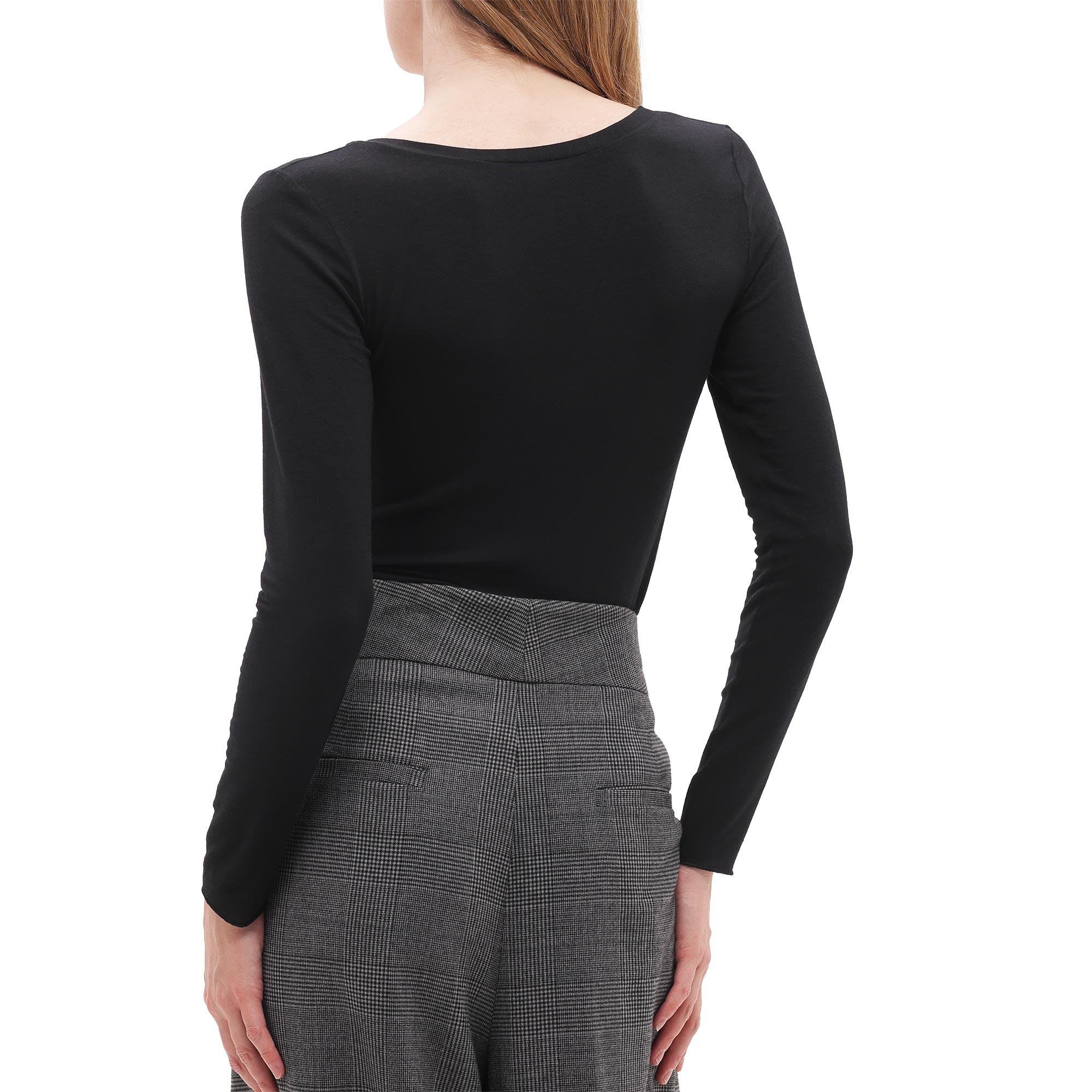Maglia Girocollo Manica Lunga Donna Cotonella Nero ADD52_00002_2