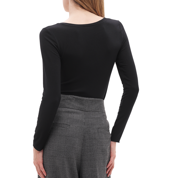 Maglia Girocollo Manica Lunga Donna Cotonella Nero ADD52_00002_2