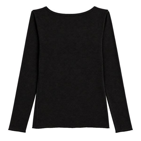 Maglia Girocollo Manica Lunga Donna Cotonella Nero ADD52_00002_4