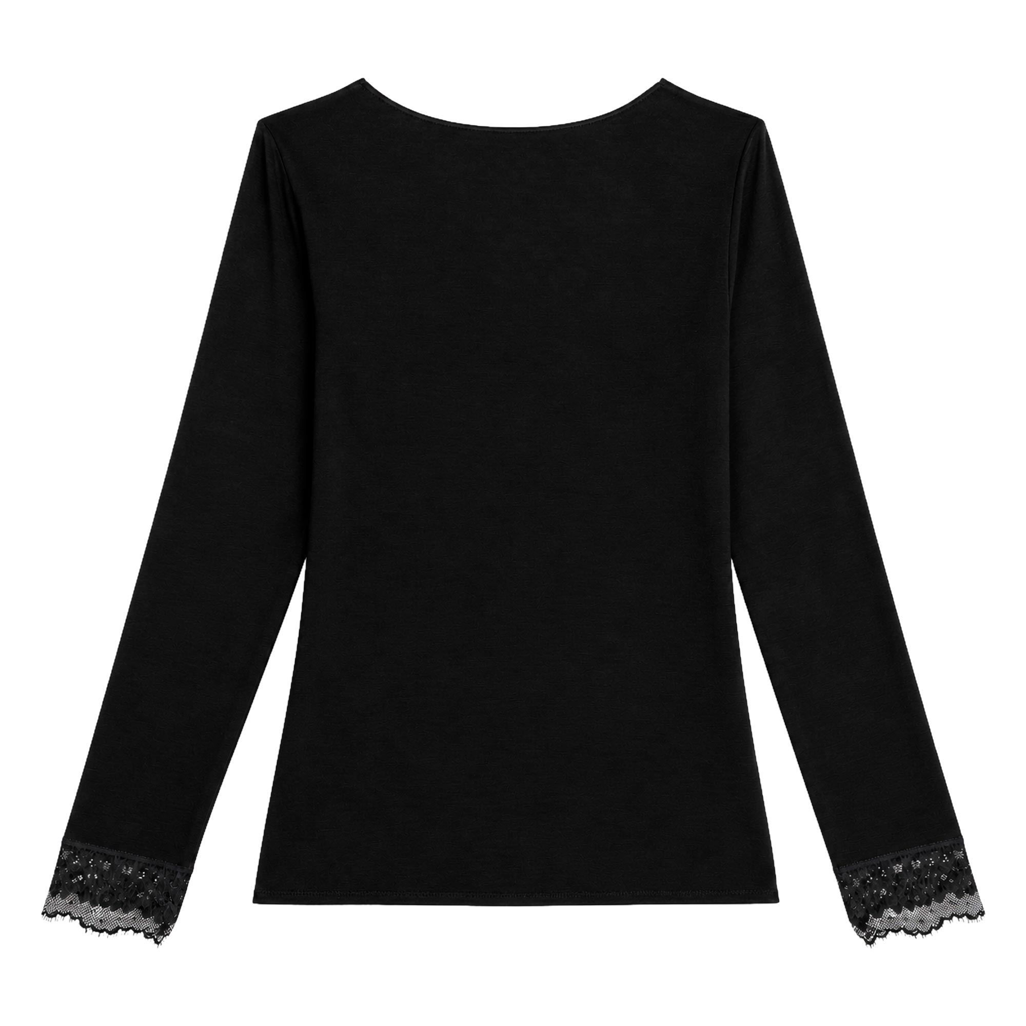 Maglia Scollo V Manica Lunga Donna Cotonella Nero ADD56_00002_4
