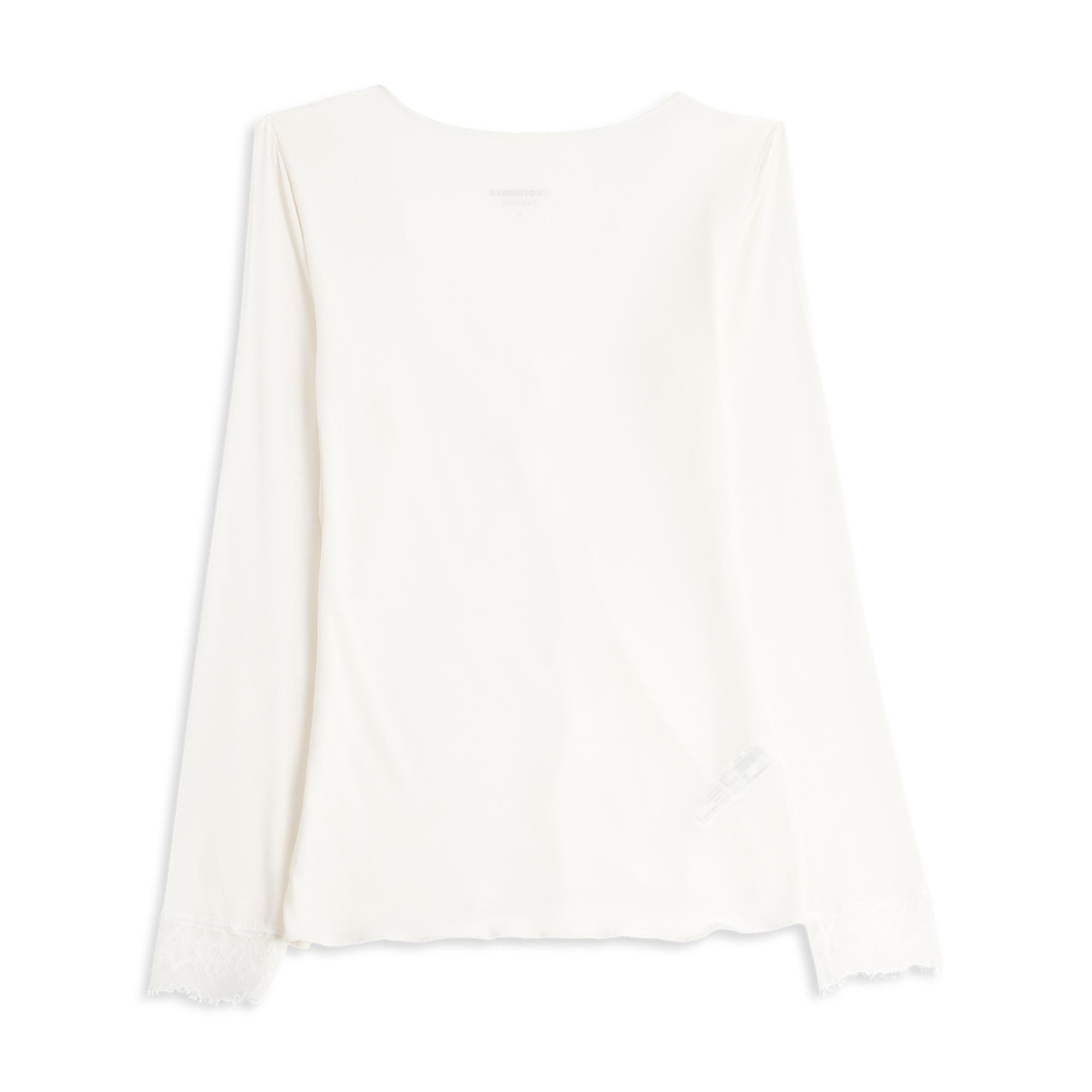 Maglia Scollo V Manica Lunga Donna Cotonella Panna ADD56_00039_2