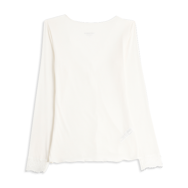 Maglia Scollo V Manica Lunga Donna Cotonella Panna ADD56_00039_2