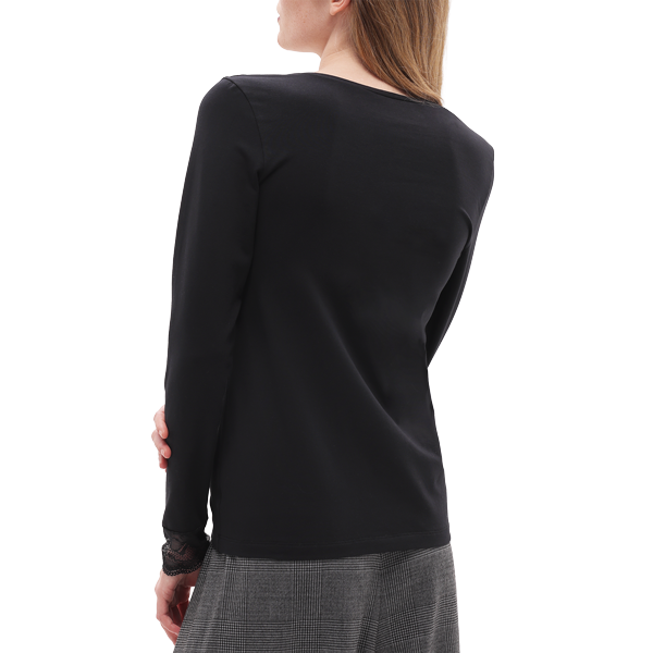 Maglia Scollo V Manica Lunga Donna Cotonella Nero ADD58_00002_2