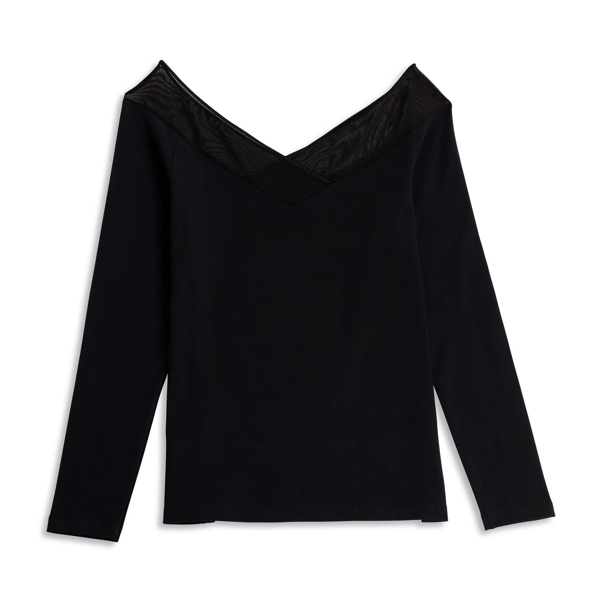 Maglia Scollo A Barchetta Manica Lunga Donna Cotonella Nero ADD66_00002_3