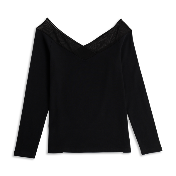 Maglia Scollo A Barchetta Manica Lunga Donna Cotonella Nero ADD66_00002_3