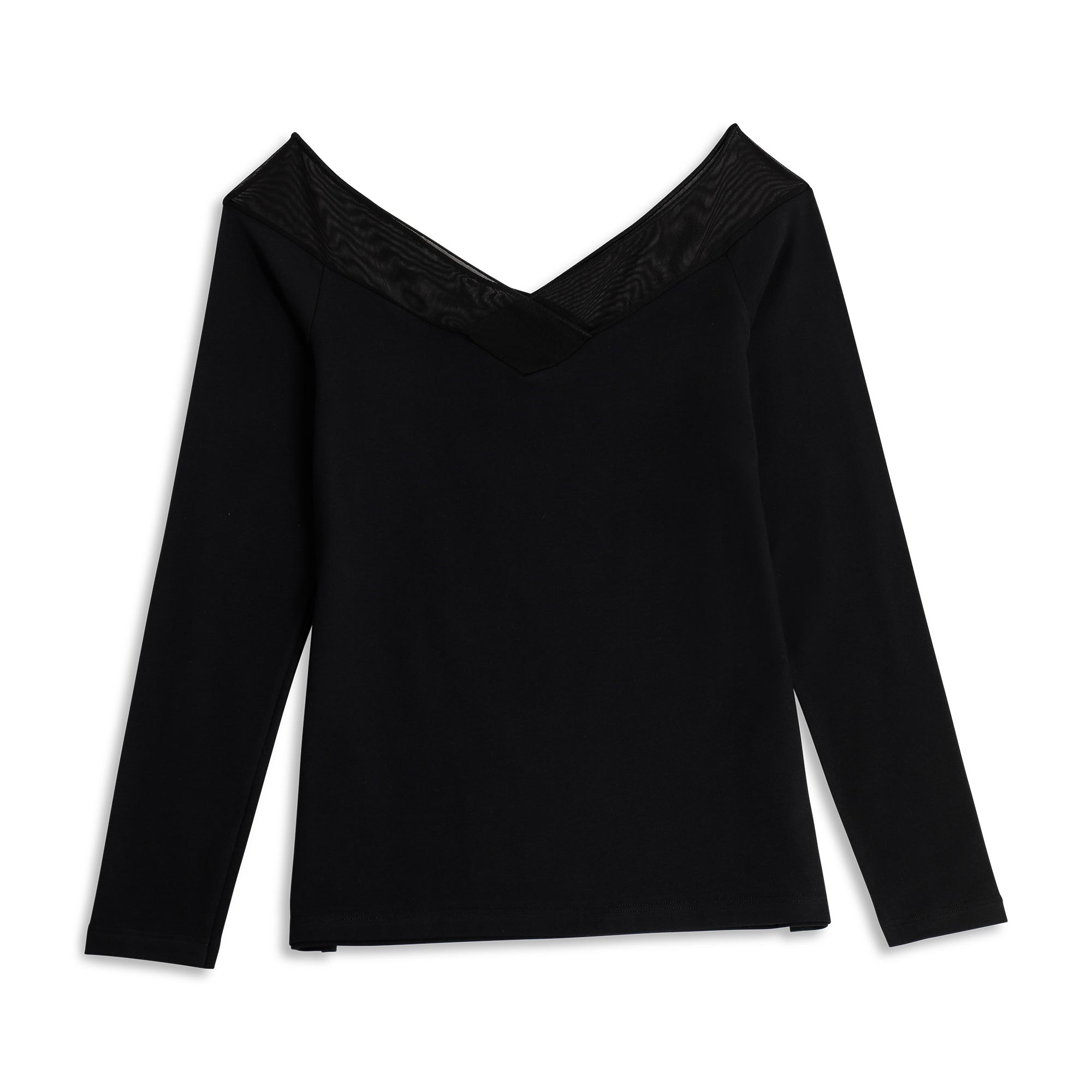 Maglia Scollo A Barchetta Manica Lunga Donna Cotonella Nero ADD66_00002_4