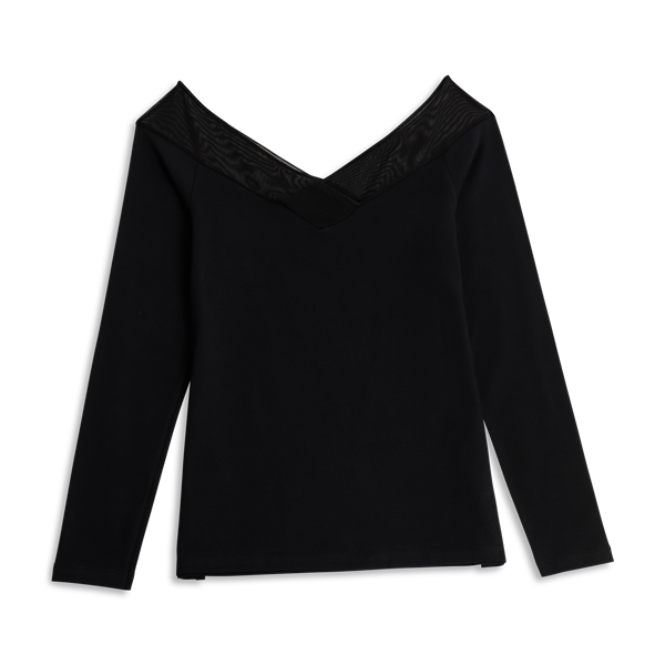 Maglia Scollo A Barchetta Manica Lunga Donna Cotonella Nero ADD66_00002_4
