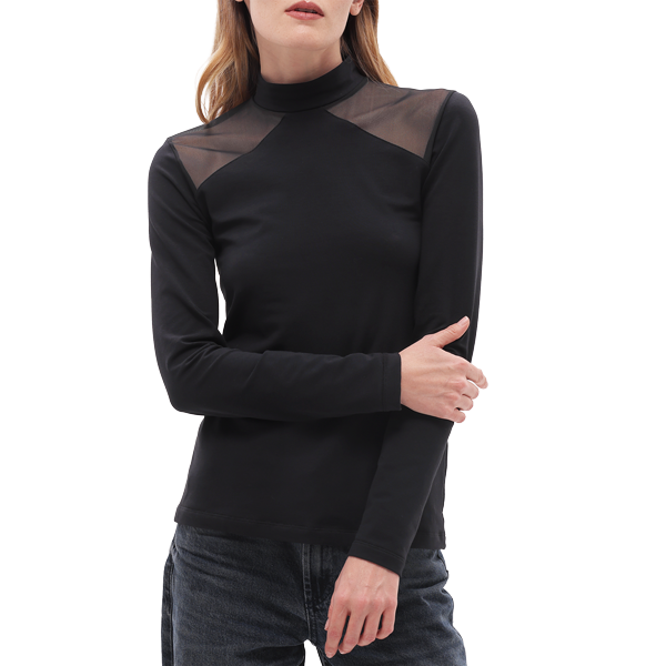 Maglia Lupetto Manica Lunga Donna Cotonella Nero ADD67_00002