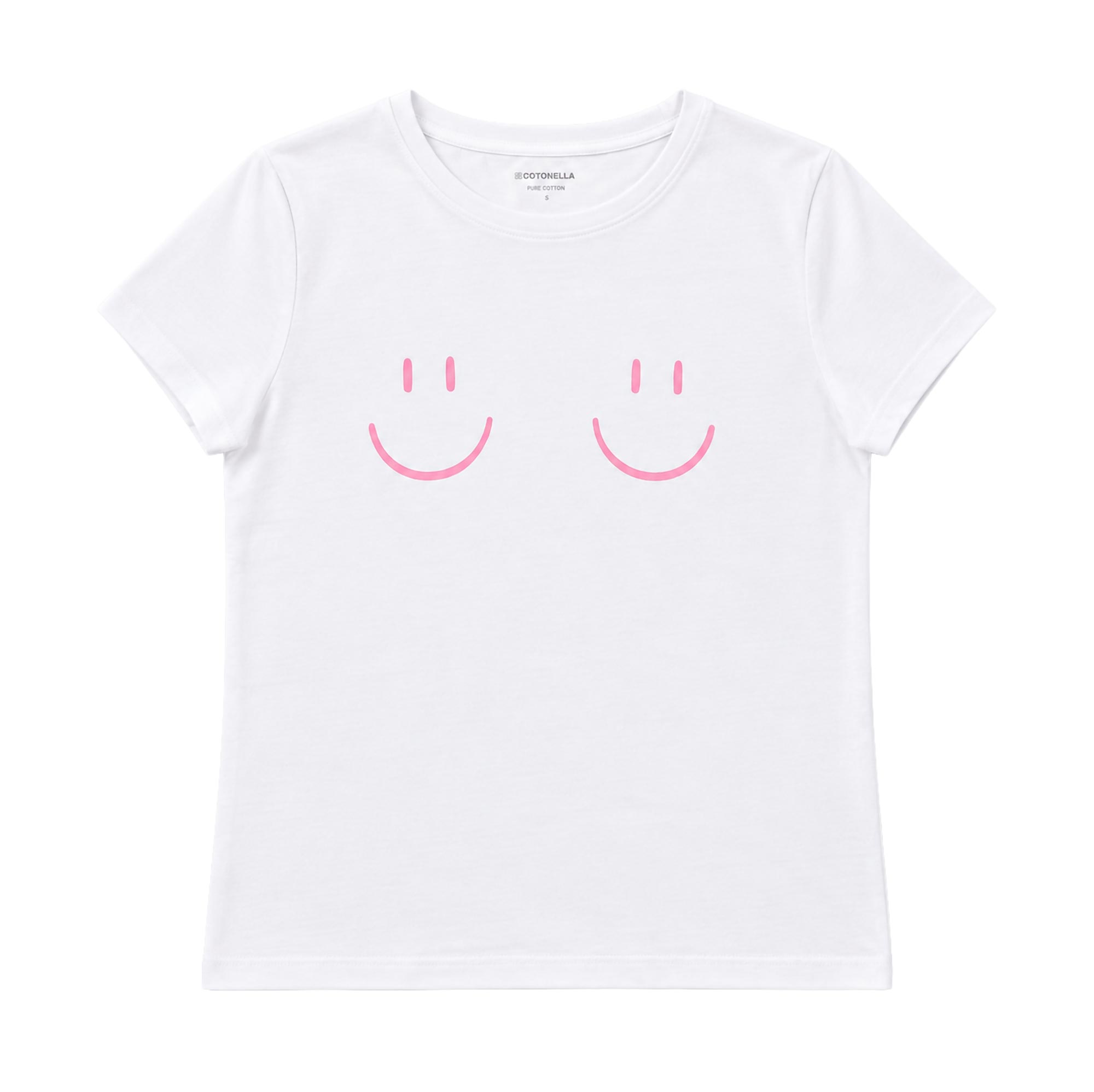 Maglia Girocollo Manica Corta Donna Cotonella Bianco ADE15_00001