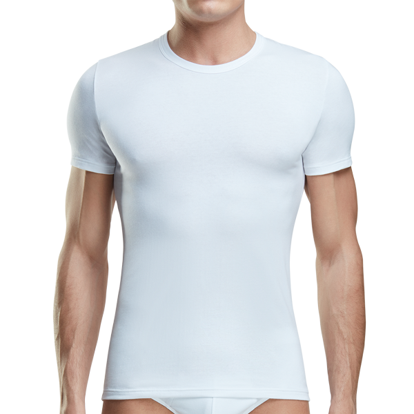 Maglia Girocollo Manica Corta Uomo Cotonella Bianco AU298_00001