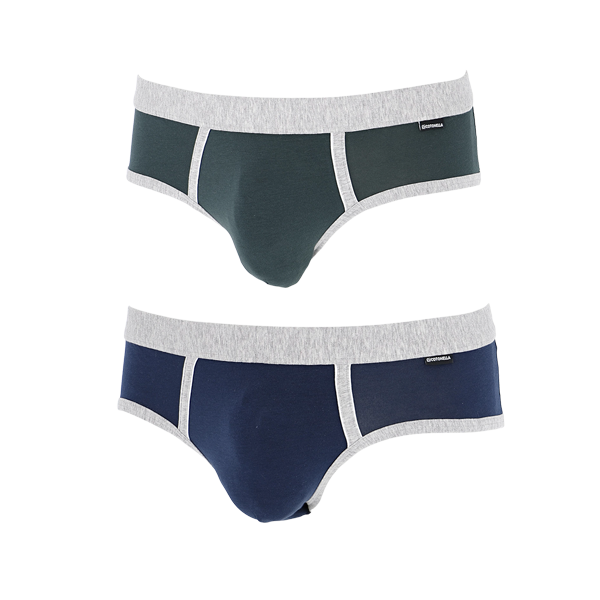 2 Slip Uomo Cotonella Ass Blu Verde AU378K2_00100_3