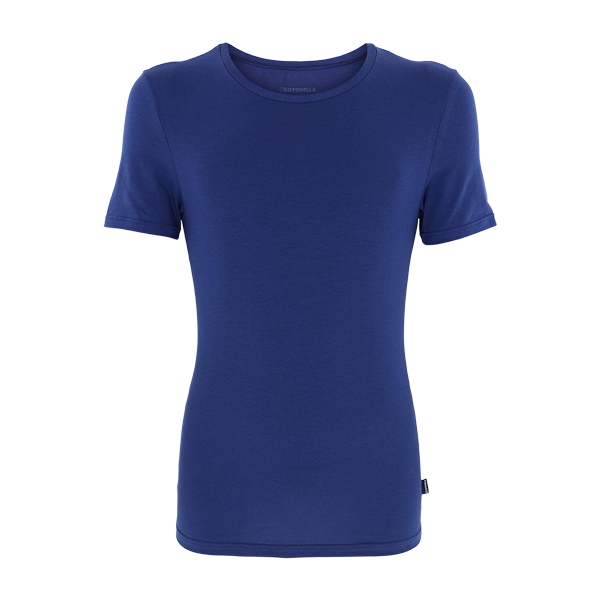 Maglia Girocollo Mezza Manica Uomo Cotonella Blu AU390_BL014