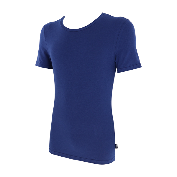 Maglia Girocollo Mezza Manica Uomo Cotonella Blu AU390_BL014_2
