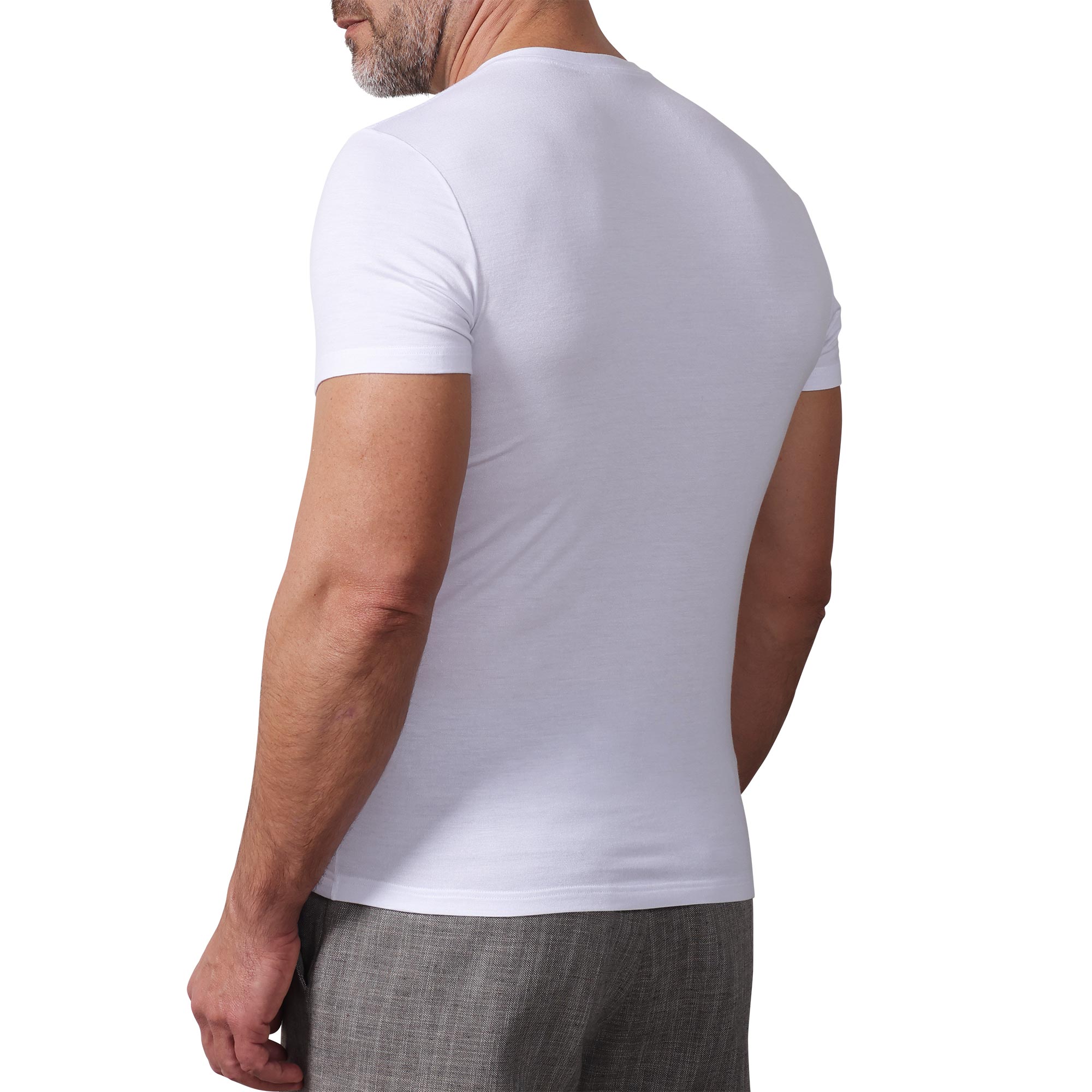 Maglia Girocollo Manica Corta Uomo Cotonella Bianco AU439_00001_2