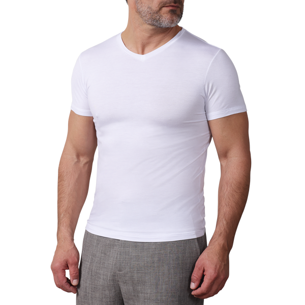 Maglia Scollo V Manica Corta Uomo Cotonella