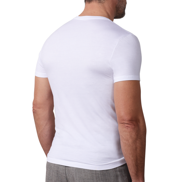 Maglia Scollo V Manica Corta Uomo Cotonella Bianco AU440_00001_2