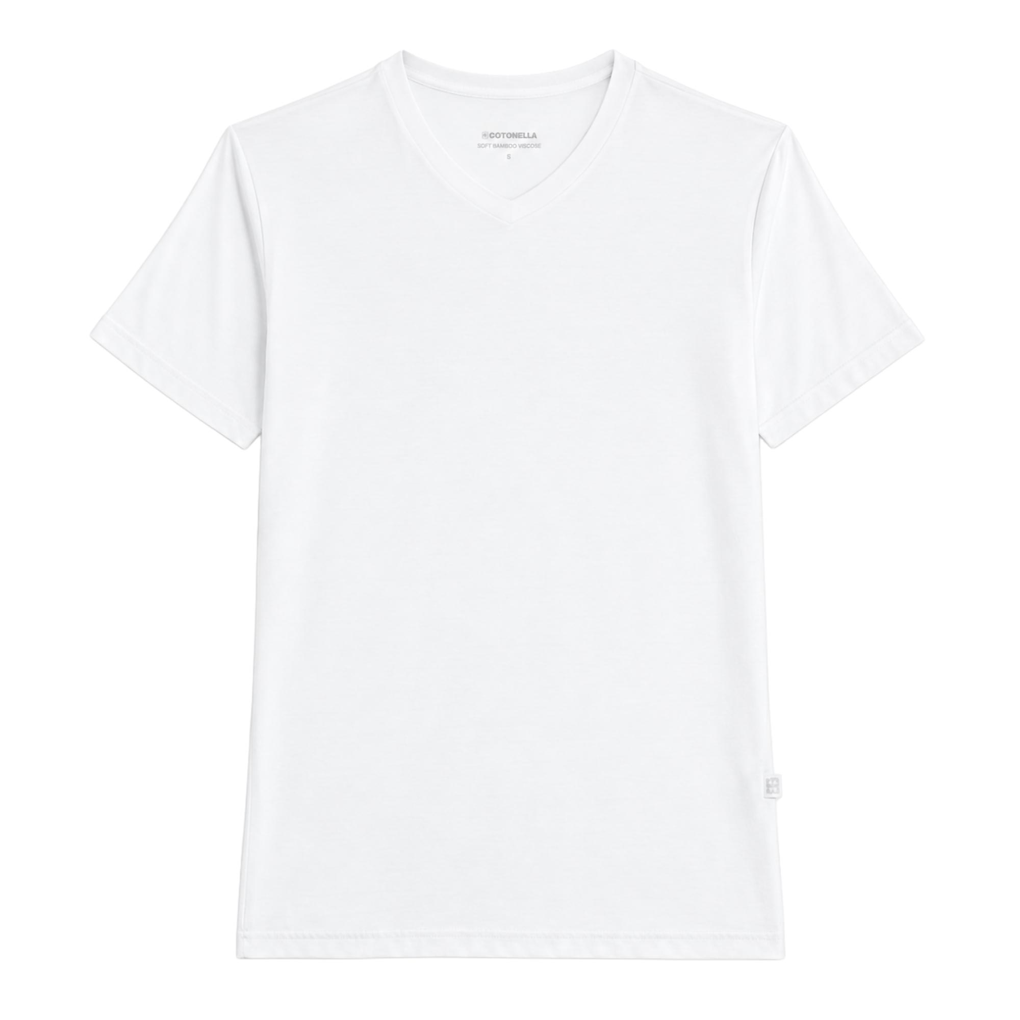 Maglia Scollo V Manica Corta Uomo Cotonella Bianco AU440_00001_3