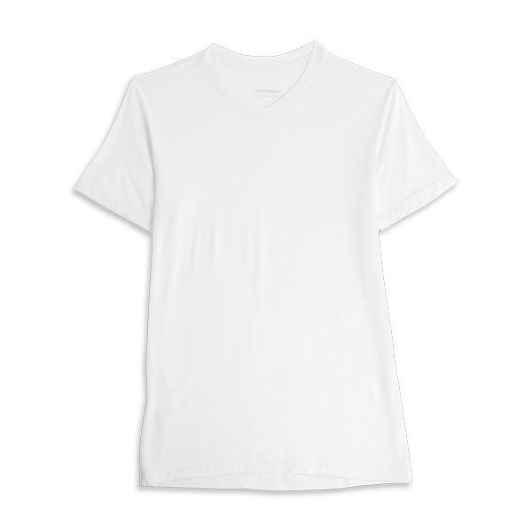 Maglia Scollo V Manica Corta Uomo Cotonella Bianco AU440_00001_3