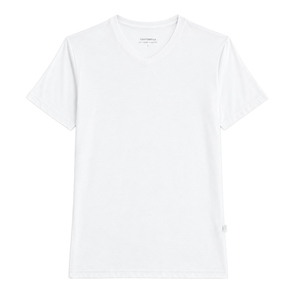 Maglia Scollo V Manica Corta Uomo Cotonella Bianco AU440_00001_3