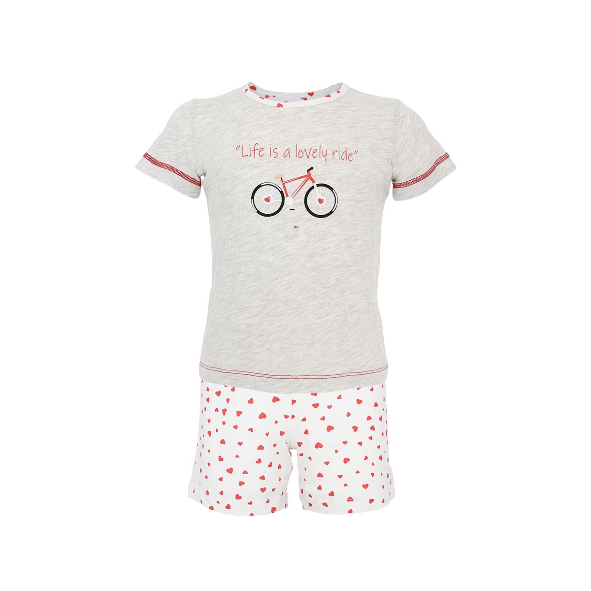 Pigiama Girocollo Manica Corta+shorts Donna Cotonella Grigio Chiaro M DB339_ME013_2