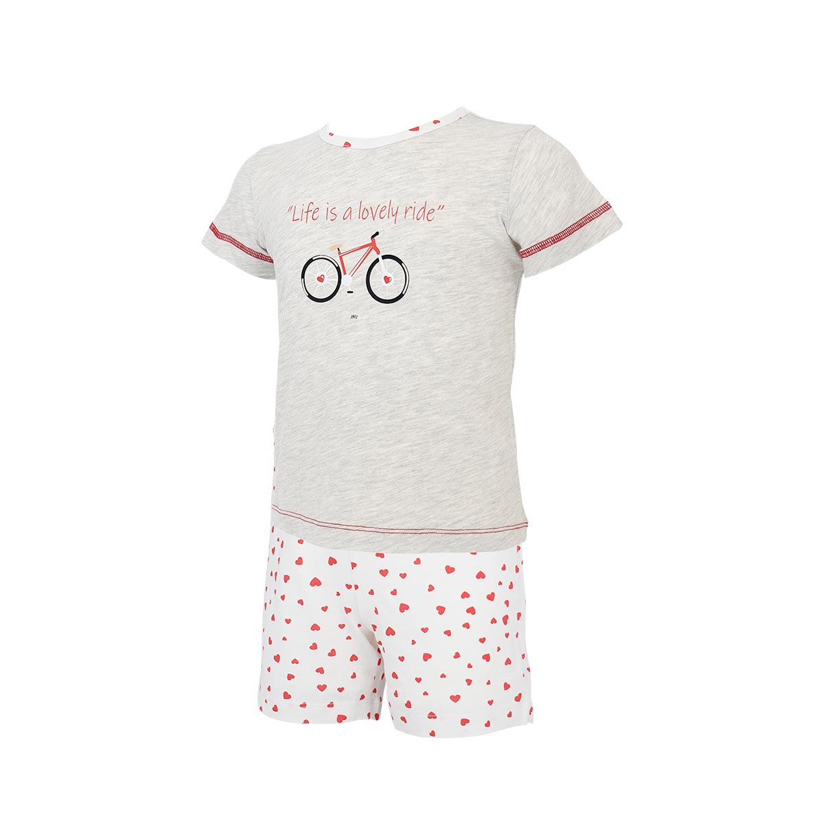 Pigiama Girocollo Manica Corta+shorts Donna Cotonella Grigio Chiaro M DB339_ME013_3