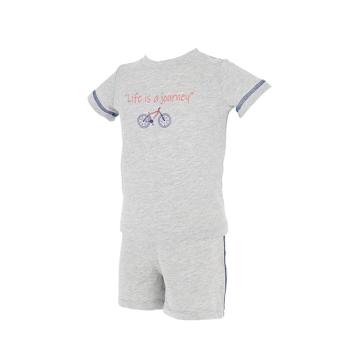 Pigiama Girocollo Manica Corta+shorts Uomo Cotonella Grigio Melange DB342_00113_3