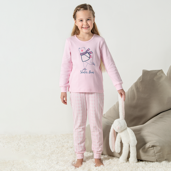 Pigiama Girocollo Manica Lunga+pan.lungo Donna Cotonella Rosa DB343_00004
