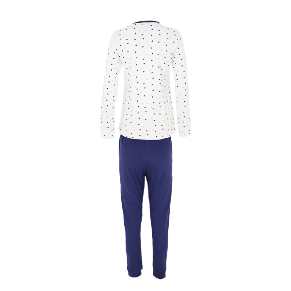 Pigiama Serafino M/l+pant.lungo Donna Cotonella Blu DDC66_00014_3