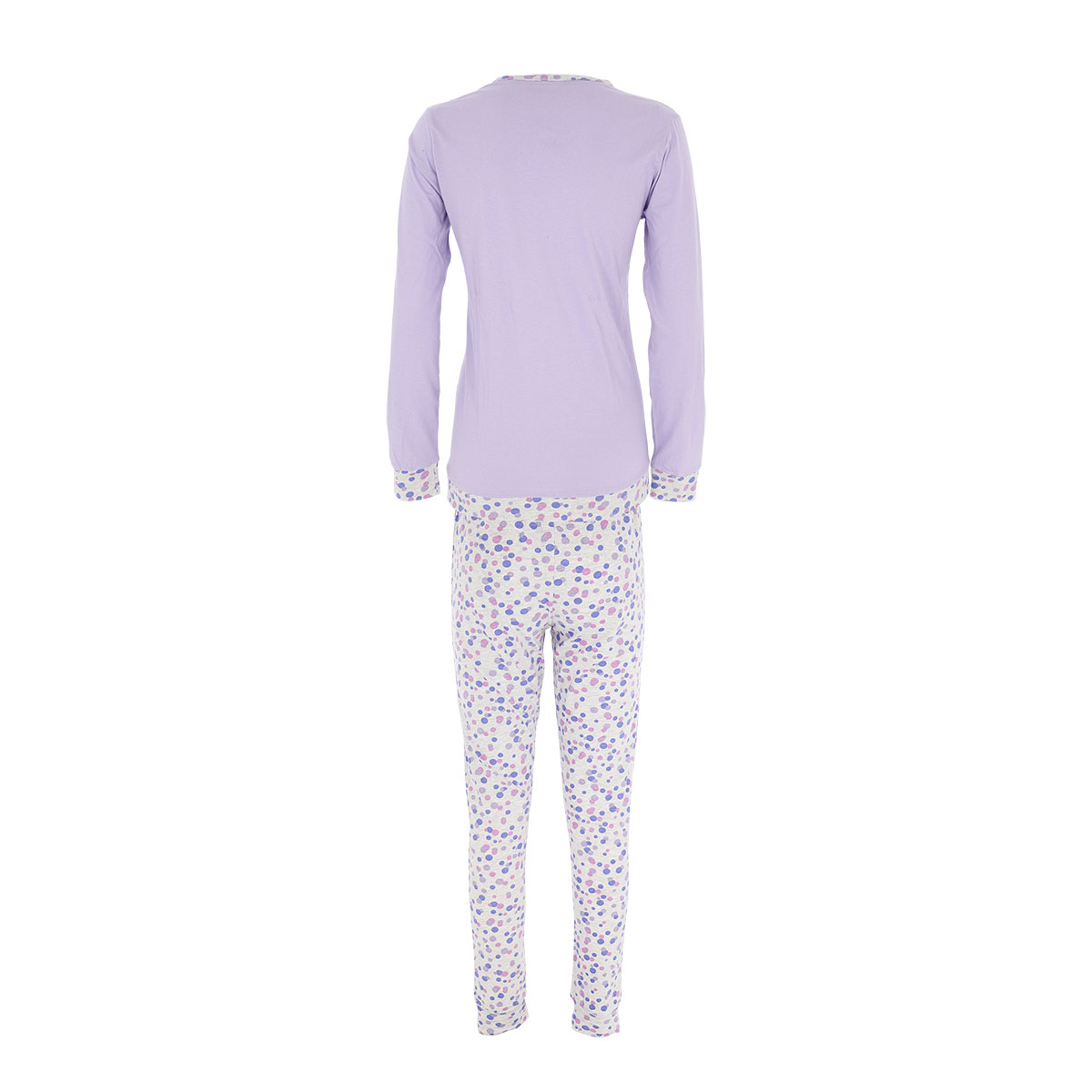 Pigiama Serafino M/l + Pant.lungo Donna Cotonella Lilla DDC73_00087_3