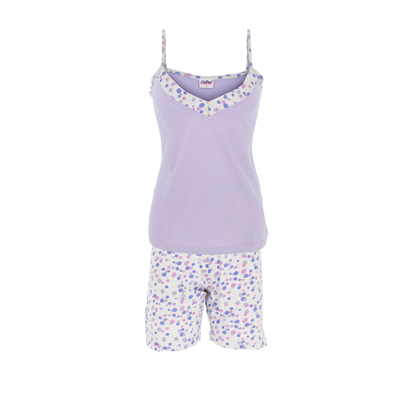 Canotta S/s + Shorts Donna Cotonella Lilla DDC76_00087