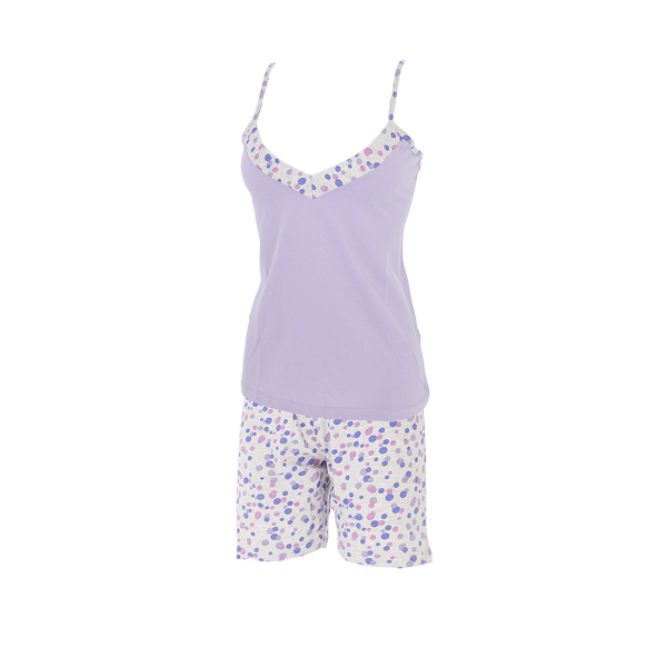Canotta S/s + Shorts Donna Cotonella Lilla DDC76_00087_2