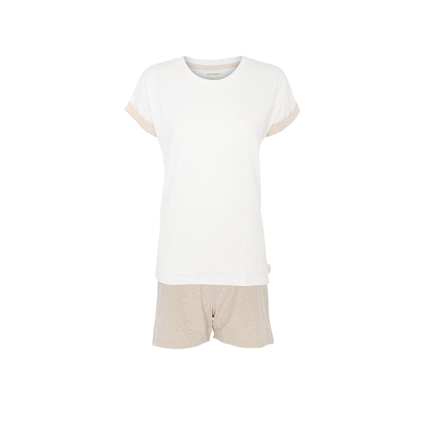 Pigiama Girocollo M/m + Shorts Donna Cotonella Bianco DDD40_00001
