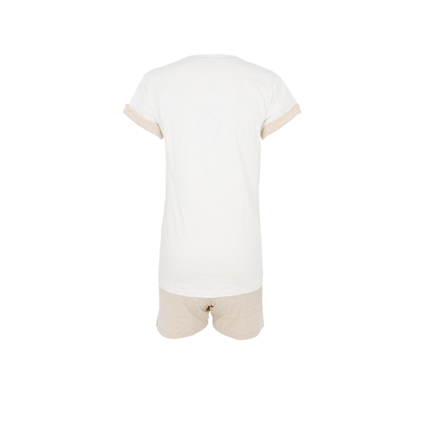 Pigiama Girocollo M/m + Shorts Donna Cotonella Bianco DDD40_00001_3
