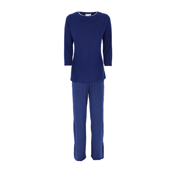 Pigiama Manica 3/4 + Pant. Lungo Donna Cotonella Blu DDD56_BL014_2