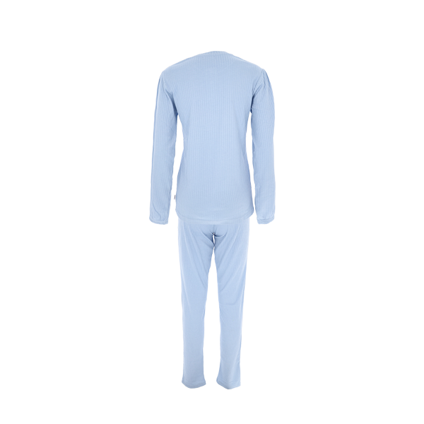 Pigiama Serafino M/l+pant.lungo Donna Cotonella Azzurro DDE14_AC005_4