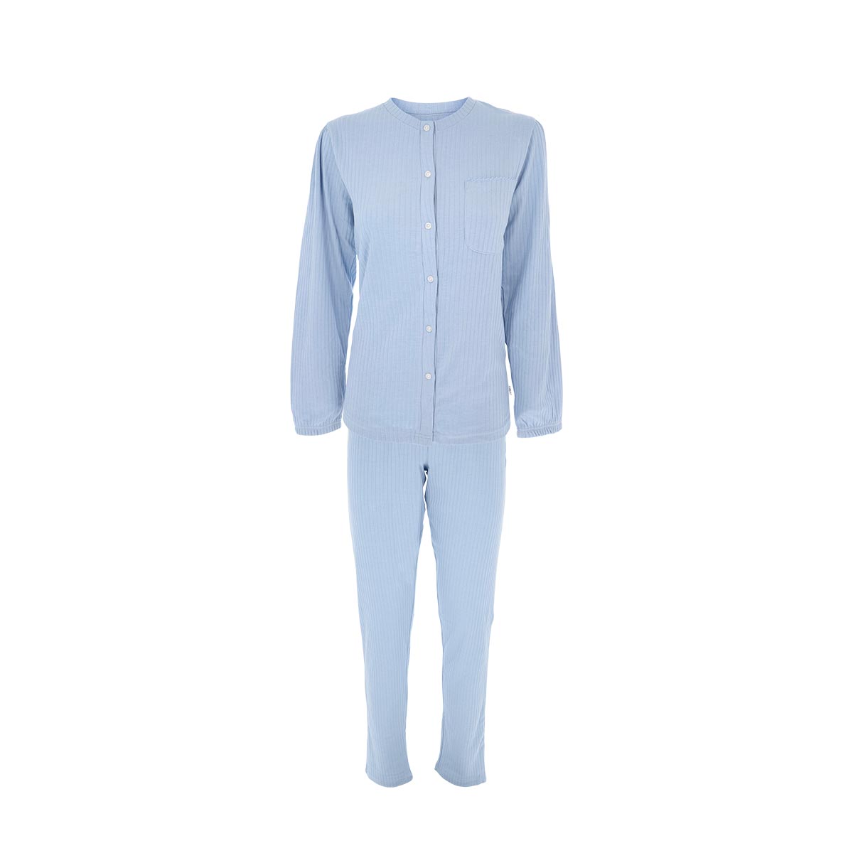 Pigiama Aperto M/l+pant.lungo Donna Cotonella Azzurro DDE15_AC005_2