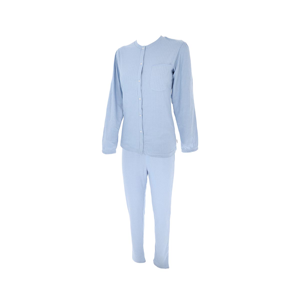 Pigiama Aperto M/l+pant.lungo Donna Cotonella Azzurro DDE15_AC005_3