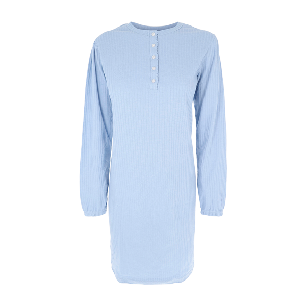 Camicia Da Notte Serafino M/l Donna Cotonella Azzurro DDE16_AC005