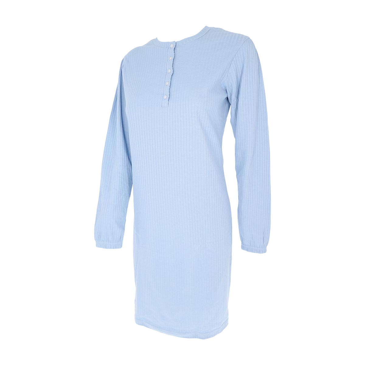 Camicia Da Notte Serafino M/l Donna Cotonella Azzurro DDE16_AC005_2