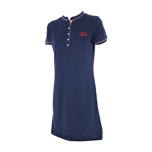 Camicia Da Notte Serafino Manica Corta Donna Cotonella Blu DDE35_00014_3