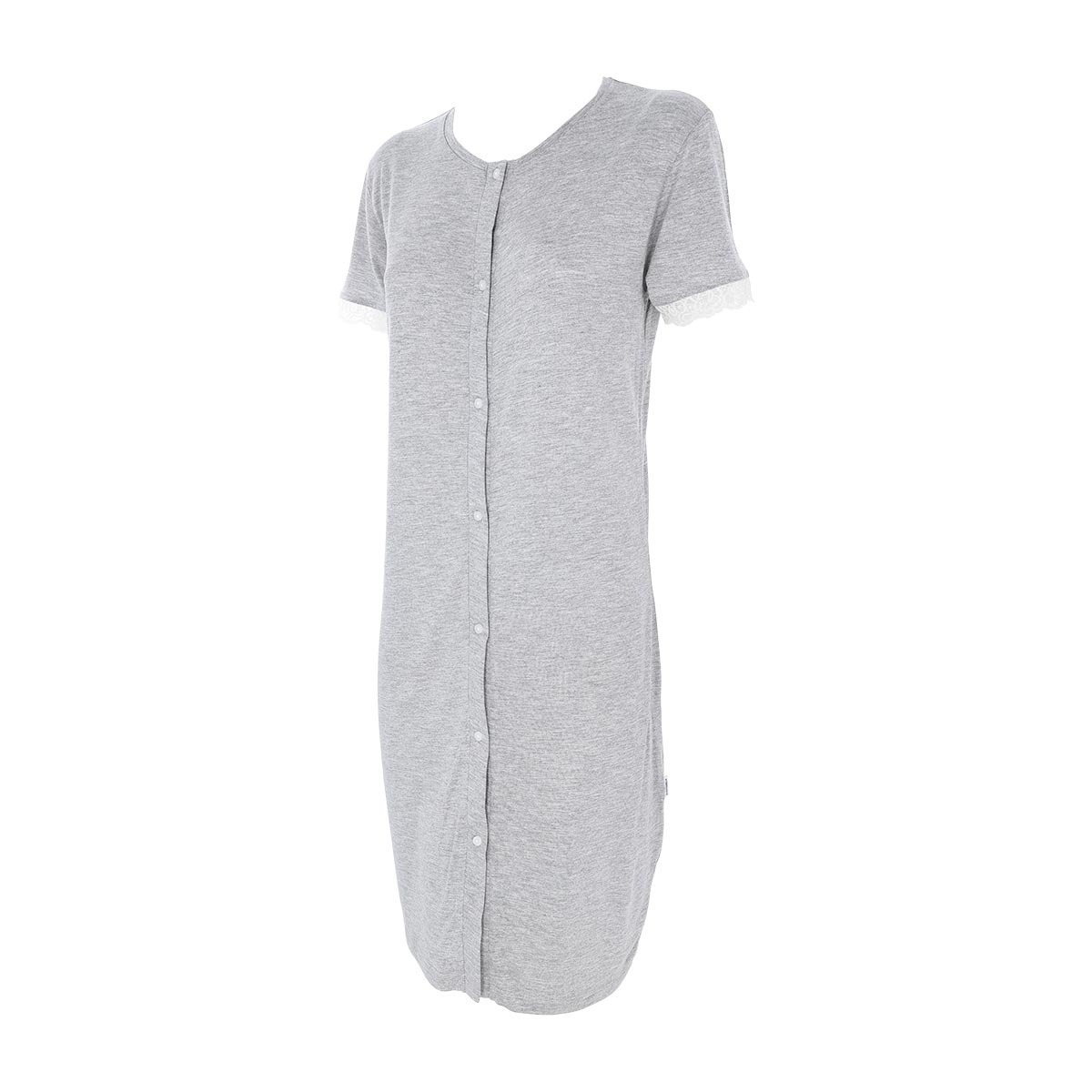 Camicia Da Notte Aperta Manica Corta Donna Cotonella Grigio Melange DDE46_00113_3