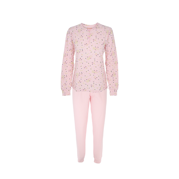 Pigiama Serafino Manica Lunga+pant.lungo Donna Cotonella Rosa DDF02_00004