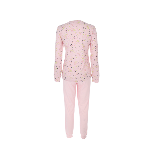 Pigiama Serafino Manica Lunga+pant.lungo Donna Cotonella Rosa DDF02_00004_3