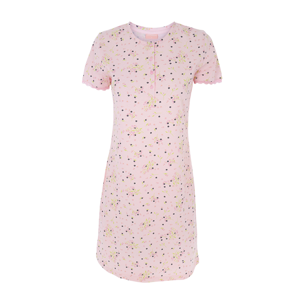 Camicia Da Notte Serafino Manica Corta Donna Cotonella Rosa DDF04_00004