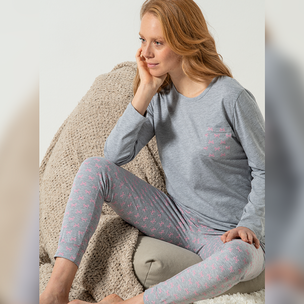 Pigiama Girocollo Manica Lunga+pan.lungo Donna Cotonella DDF32